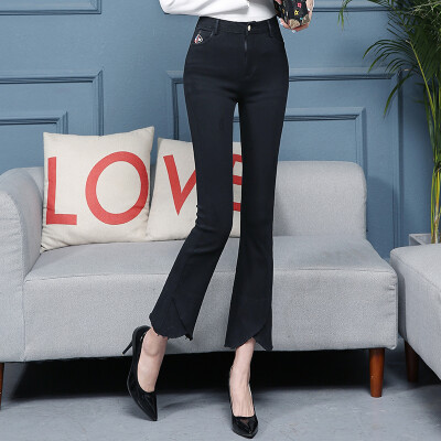 

KUOYIHOUSE Bell-Bottoms Slim Tempered Jeans