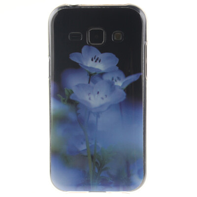 

Blue flower Pattern Soft Thin TPU Rubber Silicone Gel Case Cover for SAMSUNG Galaxy J1