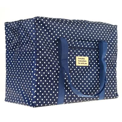 

Jingdong supermarket] Jingtang travel bag bag clothing finishing bag Oxford cloth waterproof pockets blue fashion wave point (trumpet