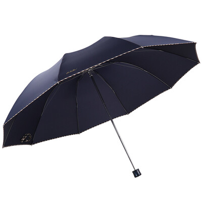 

Heaven umbrella increase three fold sunny umbrella double umbrella strong water repellent a dry business umbrella deep blue 33398E