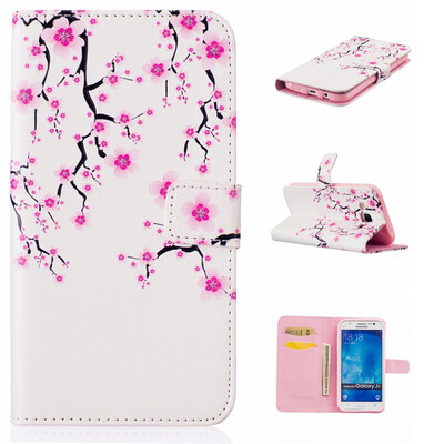 

Plum blossom Design PU Leather Flip Cover Wallet Card Holder Case for SAMSUNG GALAXY J5