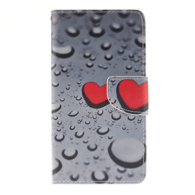 

Heart-shaped waterdrop Design PU Leather Flip Cover Wallet Card Holder Case for LG G4