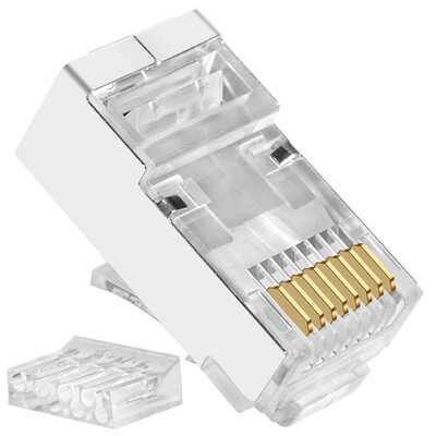

CNCOB CN-TC6T6B-23AB Genuine six types of gigabit shielded crystal head RJ45 double shielded network connector crystal head two CAT6 gold plated copper shell 30 bag