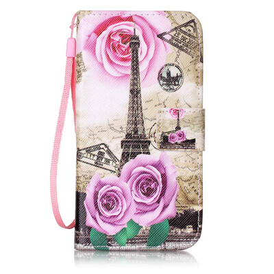 

Flower Tower Design PU Leather Flip Cover Wallet Card Holder Case for Samsung Galaxy J32016J310