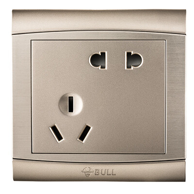 

Bull (BULL) switch socket G19 series open a single control five holes with switch socket 86 type panel G19E333 champagne gold