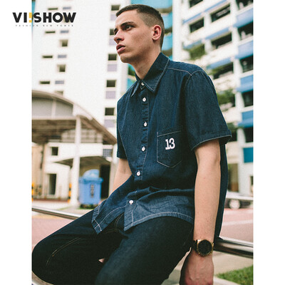 

viishow denim t-shirt short-sleeve man