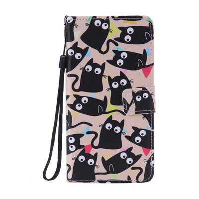 

Cute Kitten Design PU Leather Flip Cover Wallet Card Holder Case for SAMSUNG A9