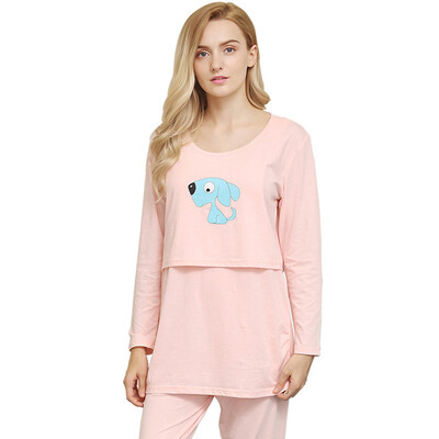 

October Crystallization Postpartum Breastfeeding Home Monthly Suits SH203  Pink