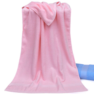 

Everbright towel bath towel Plain cotton towel soft absorbent wrap towel single loaded pink 65 × 130cm