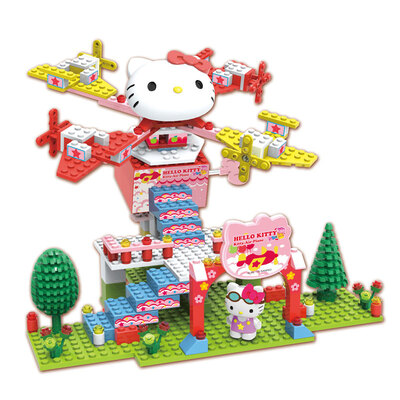 

Волновые или аниме бой вставлены блоки Hello Kitty Кэти свинг версия самолета строительных блоков собраны игрушки HKM004