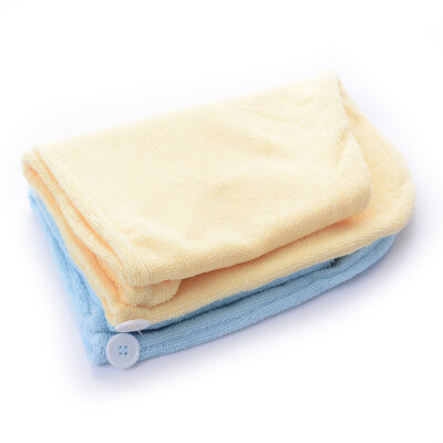 

【Jingdong Supermarket】 Jie Liya (Grace) towel home spinning elegant ultra-fine fiber dry hair cap 2 are all yellow / blue 74g / article