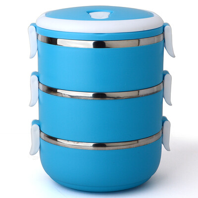 

Jilui Lunch Box Pens Love Series 21 L Stainless Steel Three Layer Lacquard Box TB-103 Blue