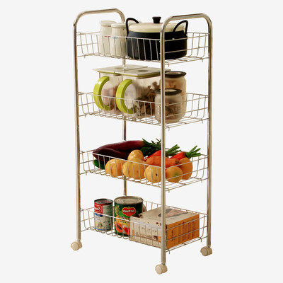 

Ou Runzhe shelf stainless steel upgrade version can move 4 store storage car