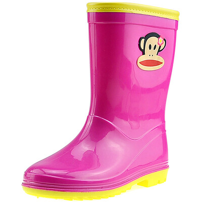 

PaulFrank mouth monkey child rain boots men&women baby boots fashion water shoes PF1003 rose red 33 yards