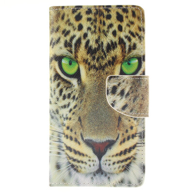 

Yellow tiger Design PU Leather Flip Cover Wallet Card Holder Case for Sony Xperia M4
