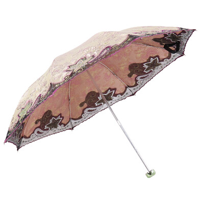 

Jingdong Supermarket Paradise umbrella sunscreen anti-mosquito arbitrary flower Yan three fold ultra-light embroidery sun umbrella umbrella blue 33081E