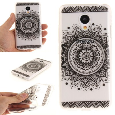

Black mandala Pattern Soft Thin TPU Rubber Silicone Gel Case Cover for MEIZU MX3