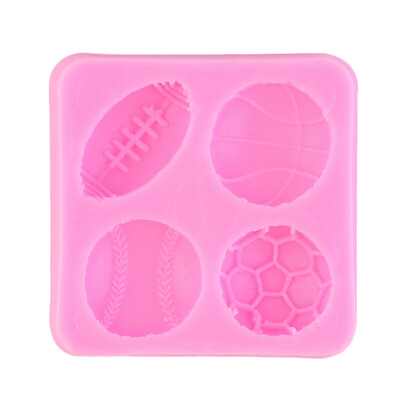 

Football Rugby Basketball Tennis Baking Mould Silicone Cake Fondant Mold