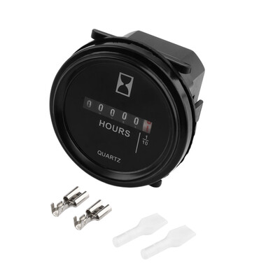 

Black 2" Hour Meter For Cart Marine Boat Tractor Generator Engine 6-80V