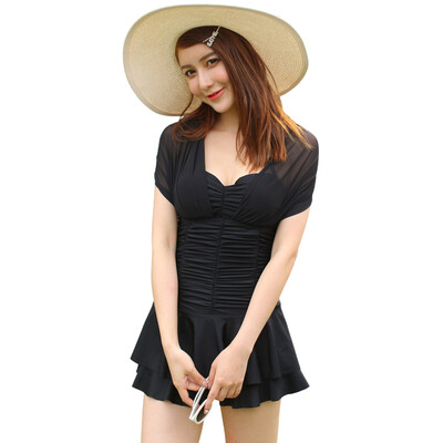 

Qihai (QIHAI) 6116-7 new swimsuit female steel care sexy back to the hot spring was thin swimsuit piece body skirt cover cover Korean version purple XXL code