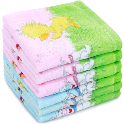 

Sanli cotton printing cartoon multi-purpose wipes super soft strong absorbent towel 23x23cm value of 6 installed