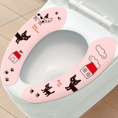 

Jingdong supermarket] Sheng silk is still paste the toilet seat toilet seat toilet cartoon pattern 4 sets of models A