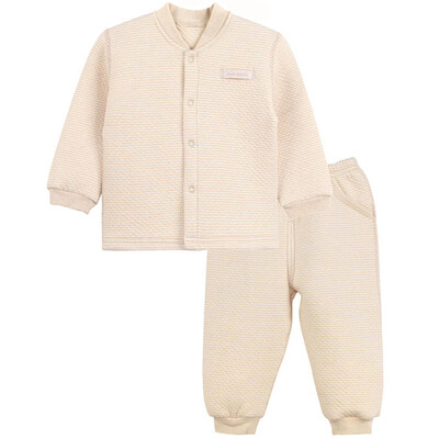 

Xin Song baby color cotton warm cardigan suit neonatal autumn and winter thickening color cotton shirt pants suit shallow card its D060D80