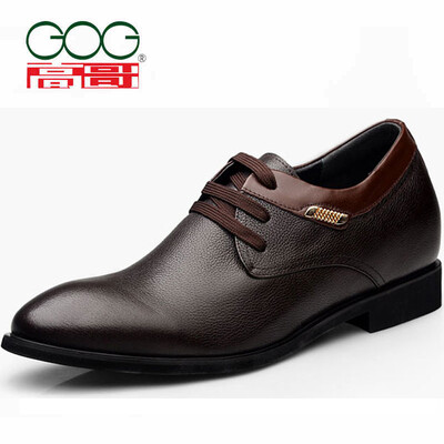 

GOG shoes men married to 8cm increased 6cm autumn shoes leather business contact shoes for men