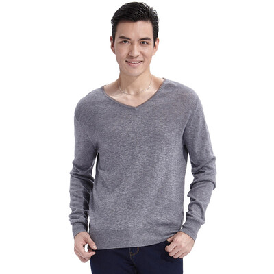 

Aston Fashion Корейский Slim V-образный вырез мужской свитер рубашка мужская серая 175 / L A4090058