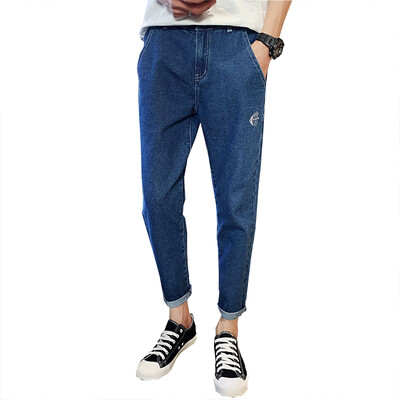 

Longyue мужчин случайные одежды печати Гарлан ноги девять очков джинсы LMKN172252 темно-синий 32