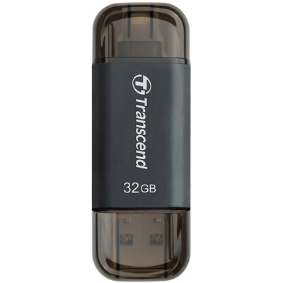 

Transcend 32GBJDG300 Apple phone flash drive phone companion Lightning USB 31 dual connector Apple official MF certification black