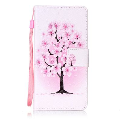 

Peach Blossom Design PU Leather Flip Cover Wallet Card Holder Case for Sony Xperia X