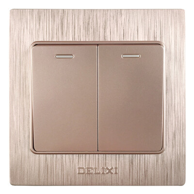 

Delixi DELIXI switch socket panel double open two open double control drawing purple series