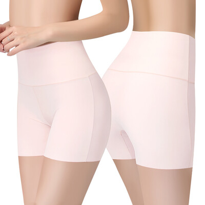 

The United States&Ya Ting 2 high waist ice silk safety pants ladies underwear a seamless cotton crotch underwear female pink pink XXL code
