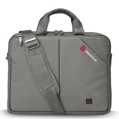 

SWISSGEAR handbag male cross section handbag shoulder Messenger bag multi-purpose computer bag briefcase iPad bag 146 inch SA-1108 gray green