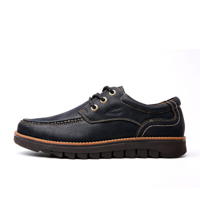 

Camel active (Camel Active) embossed leather leather round head with retro men's shoes non-slip wear comfortable fashion casual shoes blue 44