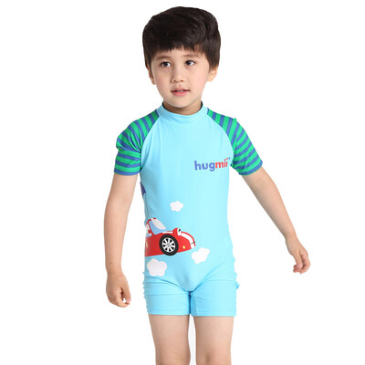 

Hugmii children swimsuit boys and girls cartoon baby piece sunscreen surf clothing FCIT0876 car 120 yards
