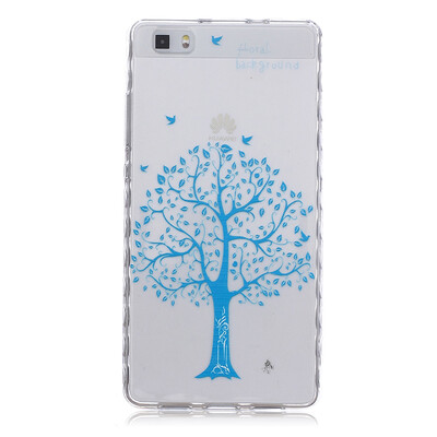 

Blue tree Pattern Soft Thin TPU Rubber Silicone Gel Case Cover for HUAWEI P8 Lite