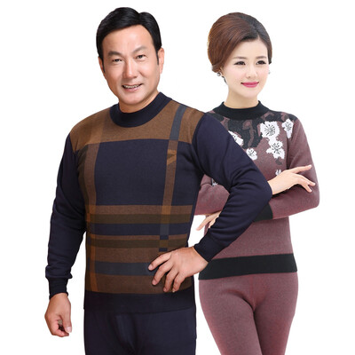 

Antarctic thermal underwear men and women in the elderly cold warm jacquard sets of mothers installed large yards underwear suit N105D11401 male gray gray head