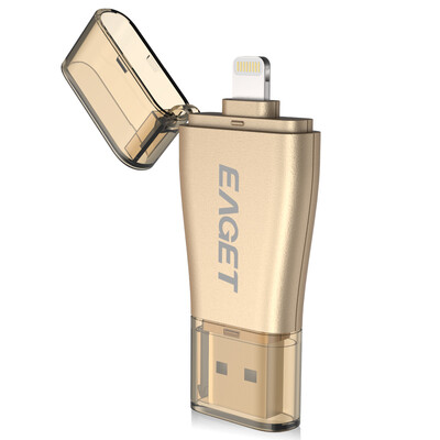 

Yi Jie (EAGET) i50 128G USB3.0 Apple официальная сертификация MFI Apple IPHONE молния двойной интерфейс Apple телефон U диск компьютер GM золото