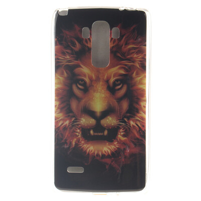 

Flame Lion Pattern Мягкий тонкий ТПУ Резиновая крышка силиконовый гель чехол для LG G4 Stylus / LS770