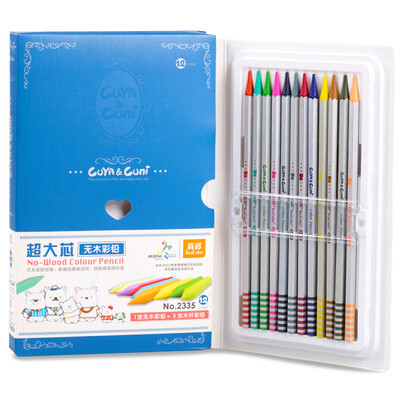 

True color (TrueColor) 2335-12 large full-core colorless pencil 12 color