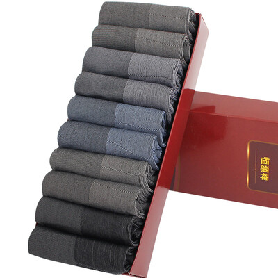 

[Jingdong supermarket] Hengyuanxiang 10 pairs of boxed stockings men's business in the tube socks summer thin paragraph moisture b