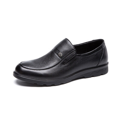 

Aokang Aokang the first layer of leather feet round feet comfortable wear-resistant business casual shoes 165011285 black 41 yards
