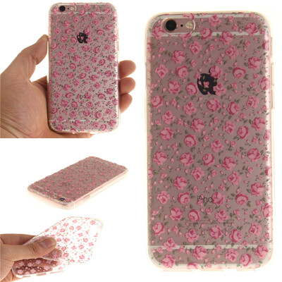 

Pink Flower Pattern Soft Thin TPU Rubber Silicone Gel Case Cover for IPHONE 66S