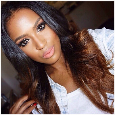 

1b/30 Ombre Brazilian Glueless Full Lace Human Hair Wigs For Black Women With Baby Hair 130% Density