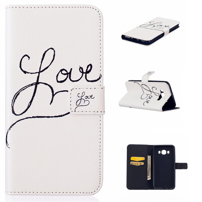 

Love Design PU Leather Flip Cover Wallet Card Holder Case for SAMSUNG Galaxy J5 2016J510