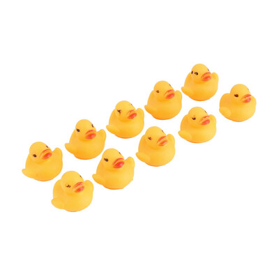 

10pcs Baby Bathing Bath Tub Toys Mini Rubber Squeaky Float Duck Yellow