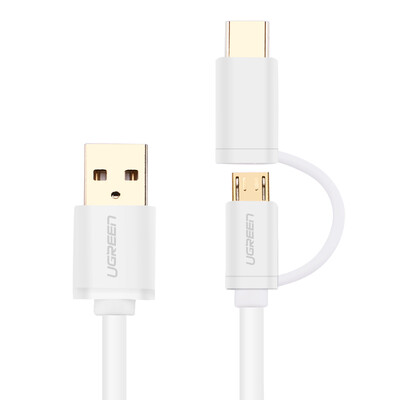 

UGREEN Micro USB Type-C Two-in-One Charging Cable for Huawei P9Xiaomivivooppo 30380 15M White