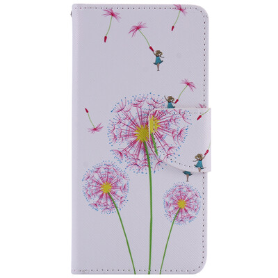 

Pink Dandelion Design PU Leather Flip Cover Wallet Card Holder Case for SONY XA